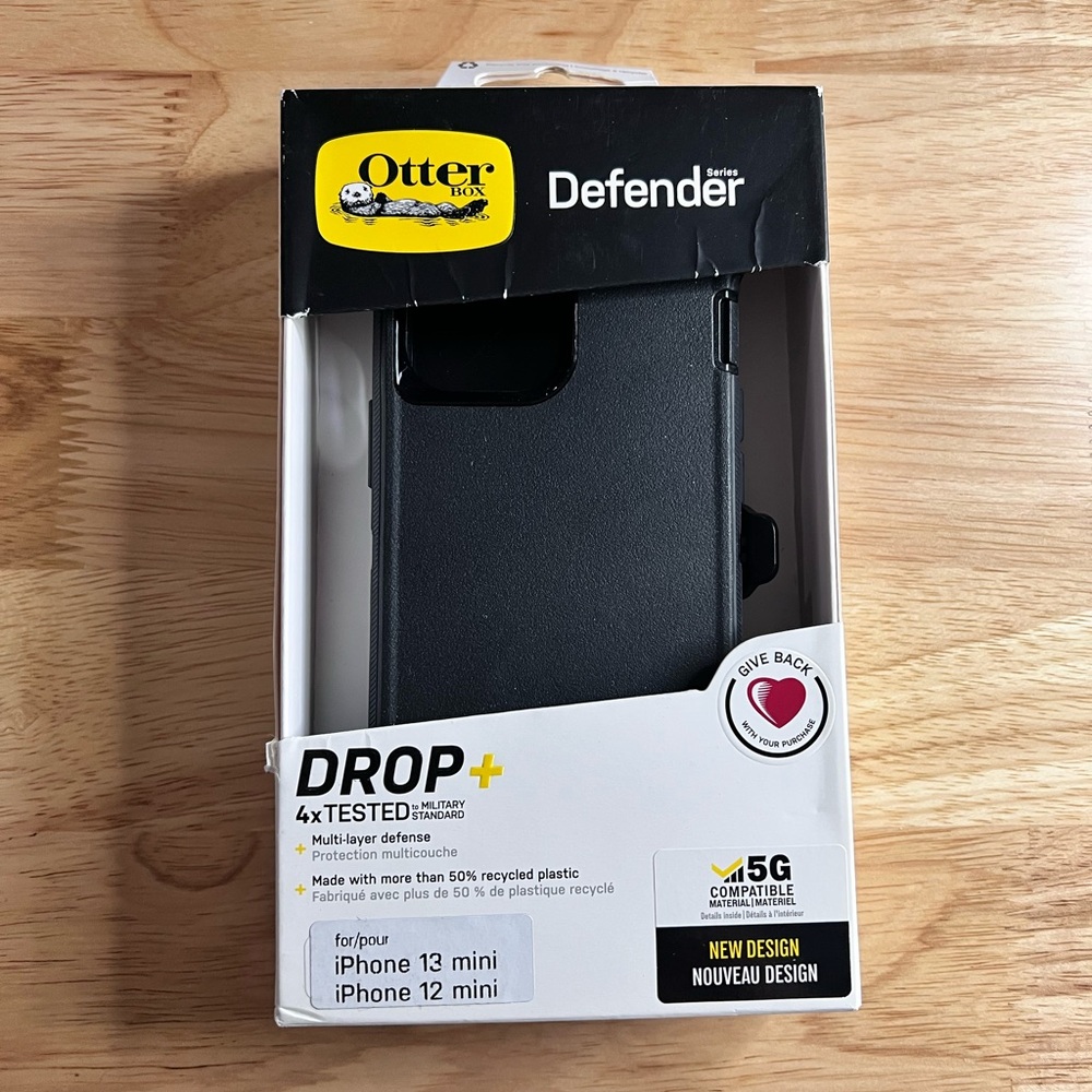 OtterBox Defender Series Black Case for iPhone 13 Mini/iPhone 12 Mini